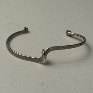 Vintage Sterling Cuff Dainty Wave Bracelet